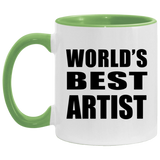 World's Best Artist - 11oz Accent Mug Green