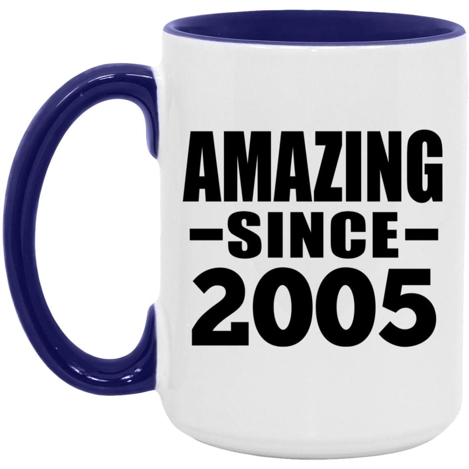 19th Birthday Amazing Since 2005 - 15oz Accent Mug Purple