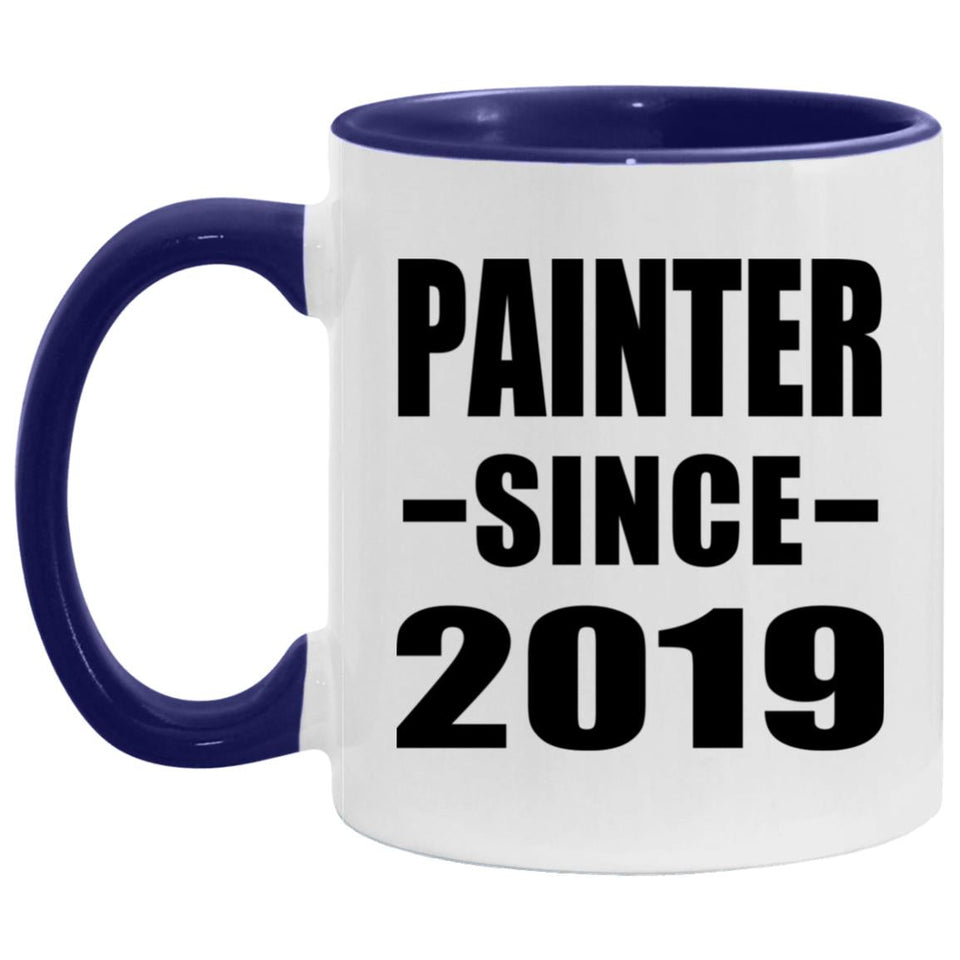 Painter Since 2019 - 11oz Accent Mug Purple