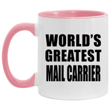 World's Greatest Mail Carrier - 11oz Accent Mug Pink