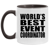 World's Best Event Coordinator - 11oz Accent Mug Black