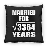 58th Anniversary Married For Square Root of 3364 Years - Throw Pillow Black