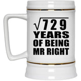 27th Anniversary Square Root of 729 Years of Being Mr Right - Beer Stein