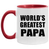 World's Greatest Papa (Grandpa) - 11oz Accent Mug Red