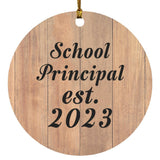 School Principal Established Est. 2023 - Circle Ornament C