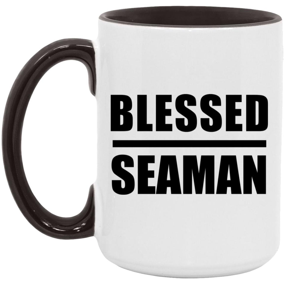 Blessed Seaman - 15oz Accent Mug Black