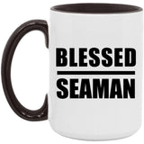 Blessed Seaman - 15oz Accent Mug Black