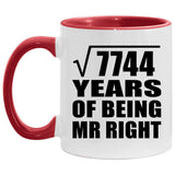 88th Anniversary Square Root of 7744 Years of Being Mr Right - 11oz Accent Mug Red