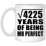 65th Anniversary Square Root of 4225 Years of Mr Perfect - 11oz Coffee Mug