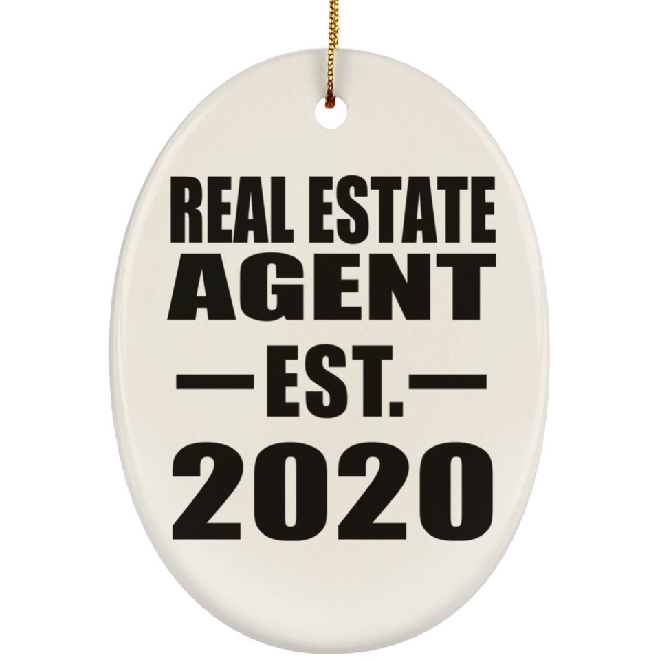 Real Estate Agent Established EST. 2020 - Oval Ornament