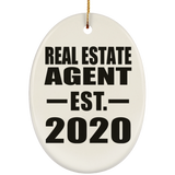 Real Estate Agent Established EST. 2020 - Oval Ornament