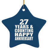 Happy 27th Anniversary 27 Years & Counting - Star Ornament