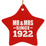 102nd Anniversary Mr & Mrs Since 1922 - Star Ornament