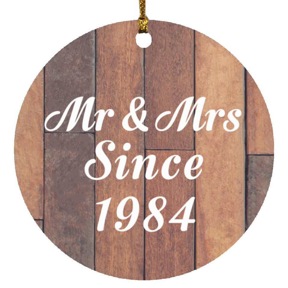 40th Anniversary Mr & Mrs Since 1984 - Circle Ornament E