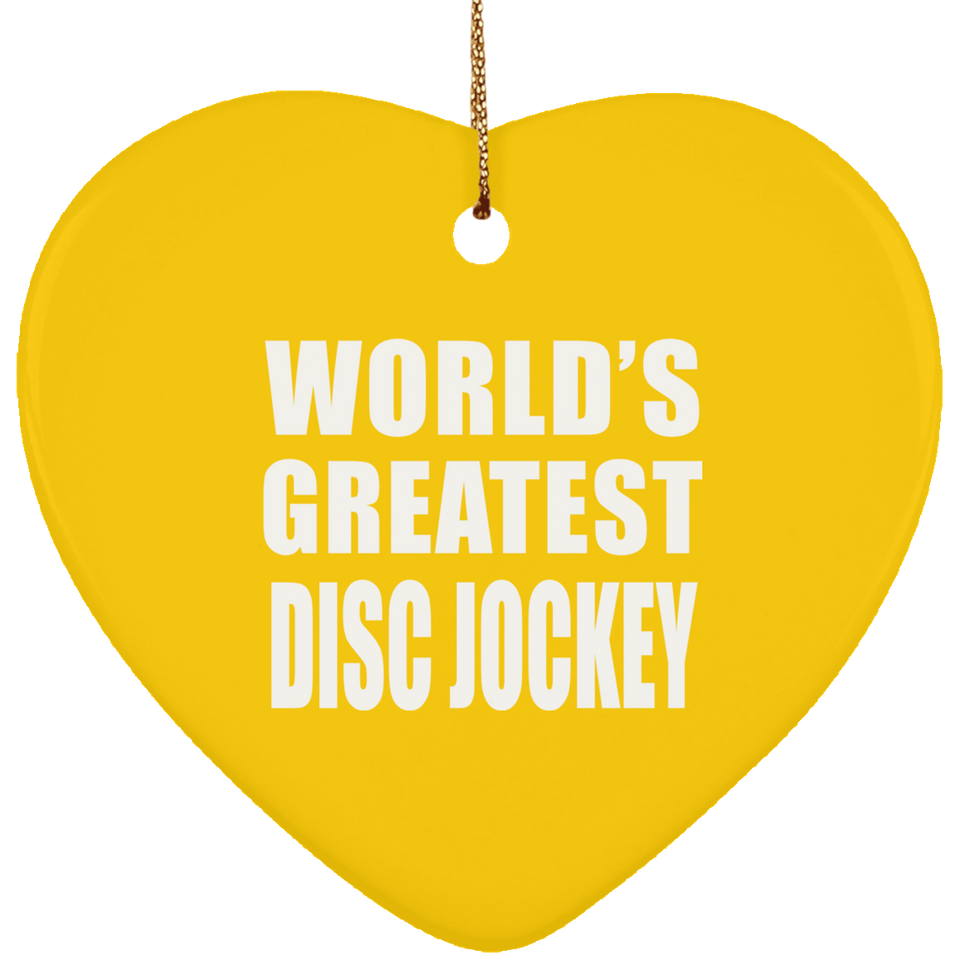 World's Greatest Disc Jockey - Heart Ornament