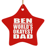 Ben World's Okayest Dad - Star Ornament