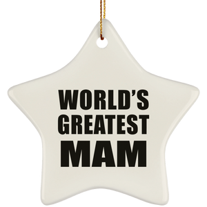 World's Greatest Mam - Star Ornament