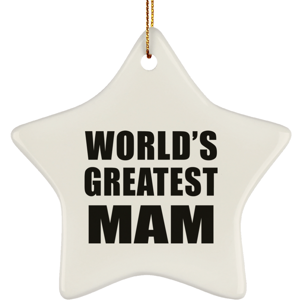 World's Greatest Mam - Star Ornament