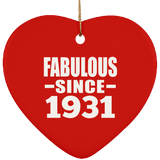 93rd Birthday Fabulous Since 1931 - Heart Ornament