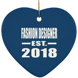 Fashion Designer Established EST. 2018 - Heart Ornament