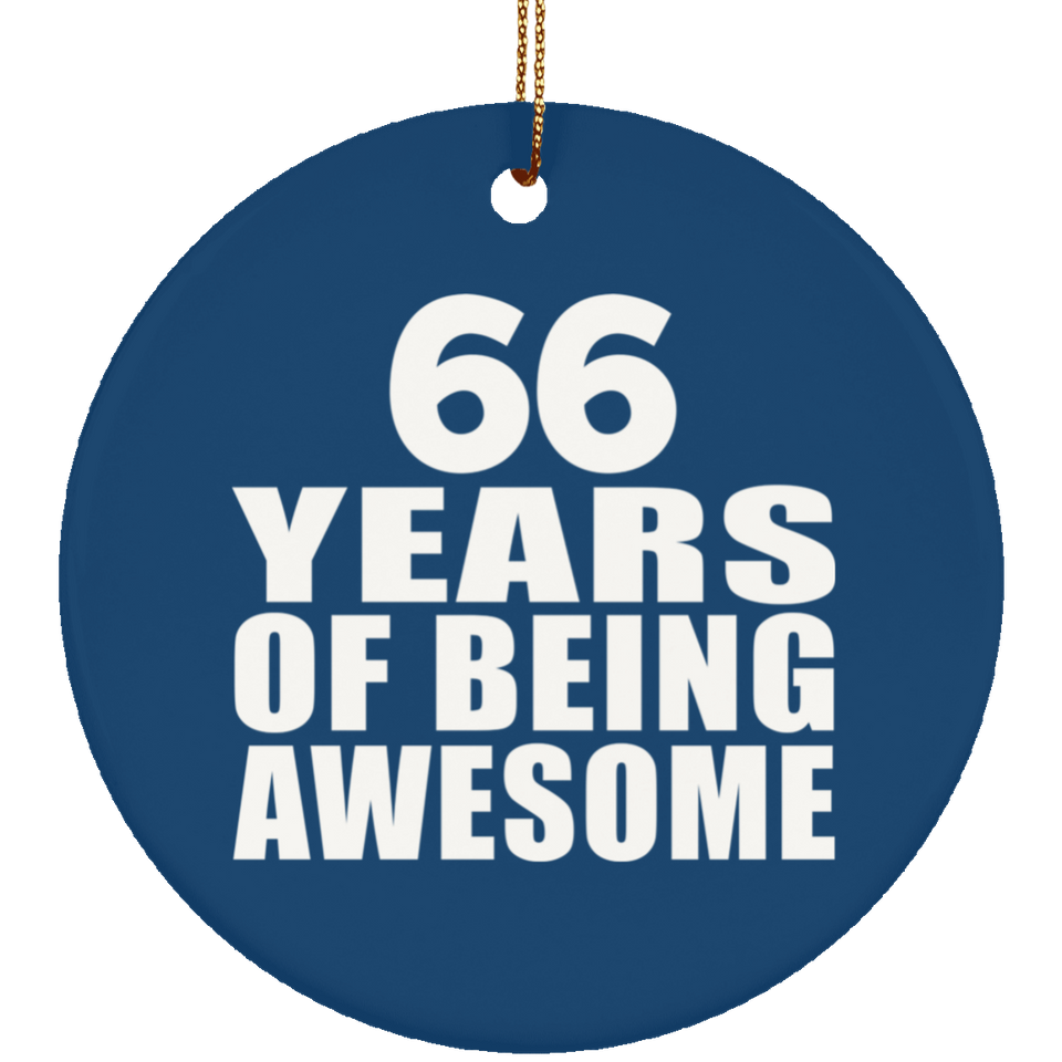 66th Birthday 66 Years Of Being Awesome - Circle Ornament