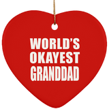 World's Okayest Granddad - Heart Ornament