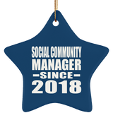 Social Community Manager Since 2018 - Star Ornament