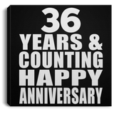 Happy 36th Anniversary 36 Years & Counting - Canvas Square