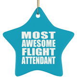 Most Awesome Flight Attendant - Star Ornament