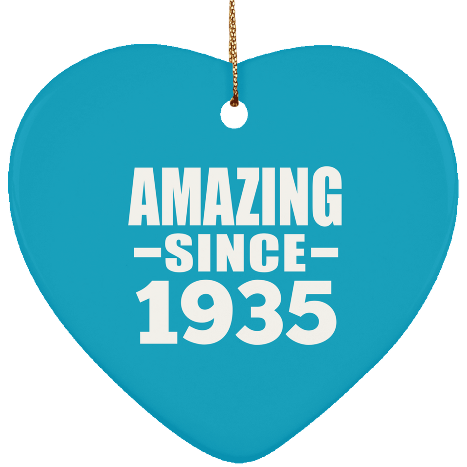 89th Birthday Amazing Since 1935 - Heart Ornament