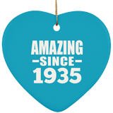 89th Birthday Amazing Since 1935 - Heart Ornament