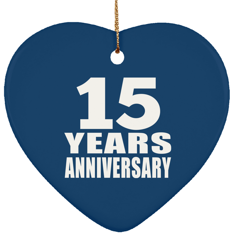 15th Anniversary 15 Years - Heart Ornament