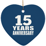 15th Anniversary 15 Years - Heart Ornament