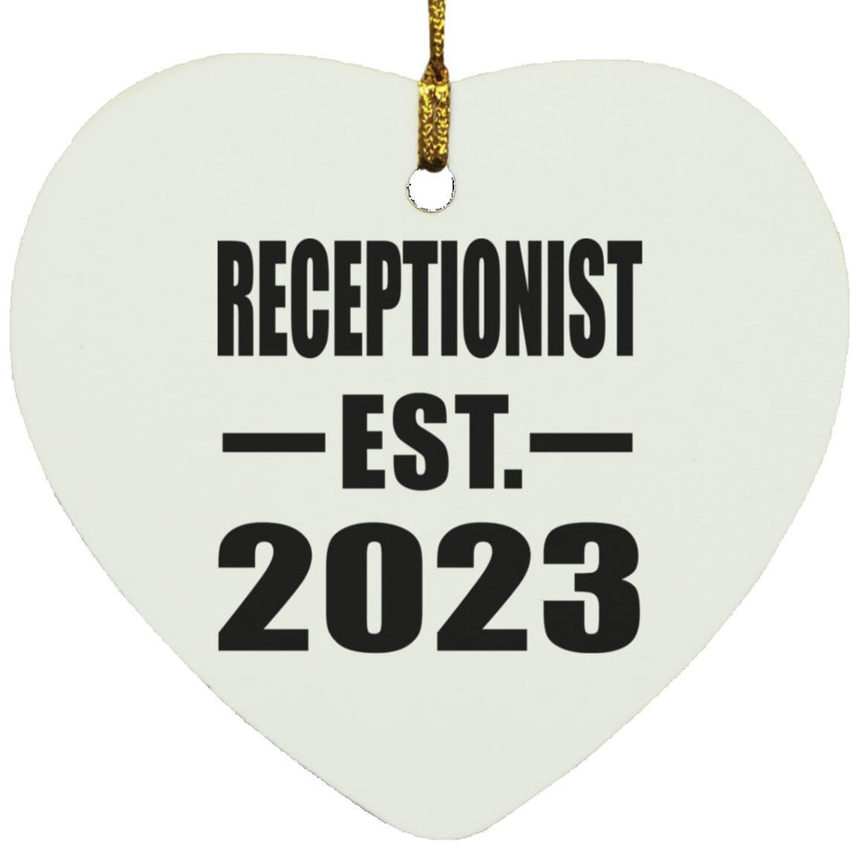Receptionist Established EST. 2023 - Heart Ornament