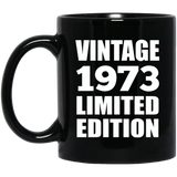 51st Birthday Vintage 1973 Limited Edition - 11oz Coffee Mug Black