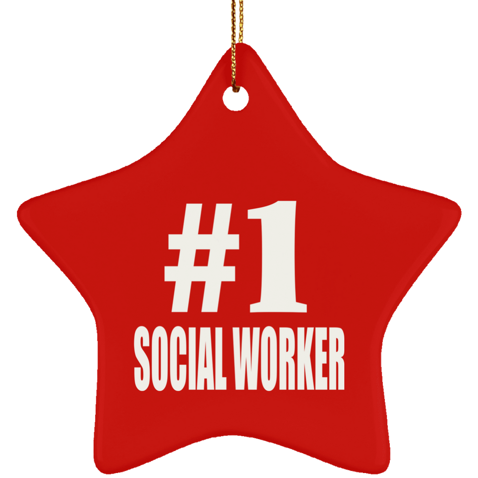 Number One #1 Social Worker - Star Ornament