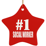 Number One #1 Social Worker - Star Ornament