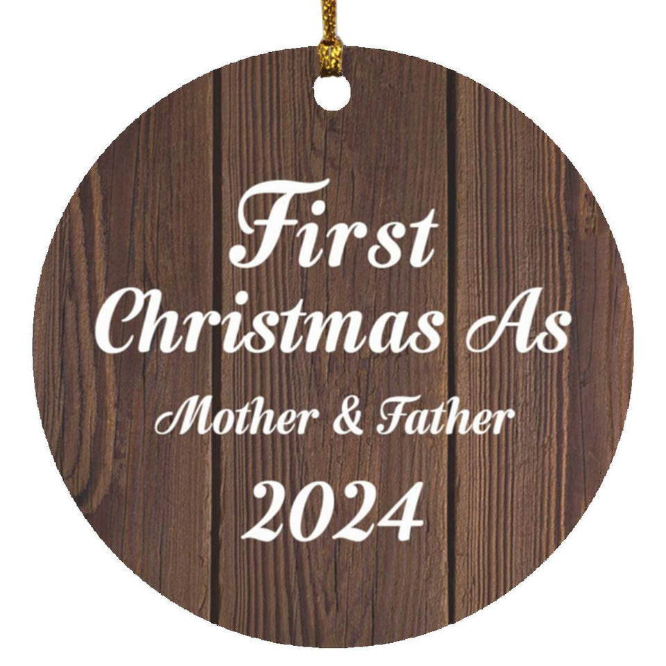 First Christmas As Mother & Father 2024 - Circle Ornament D