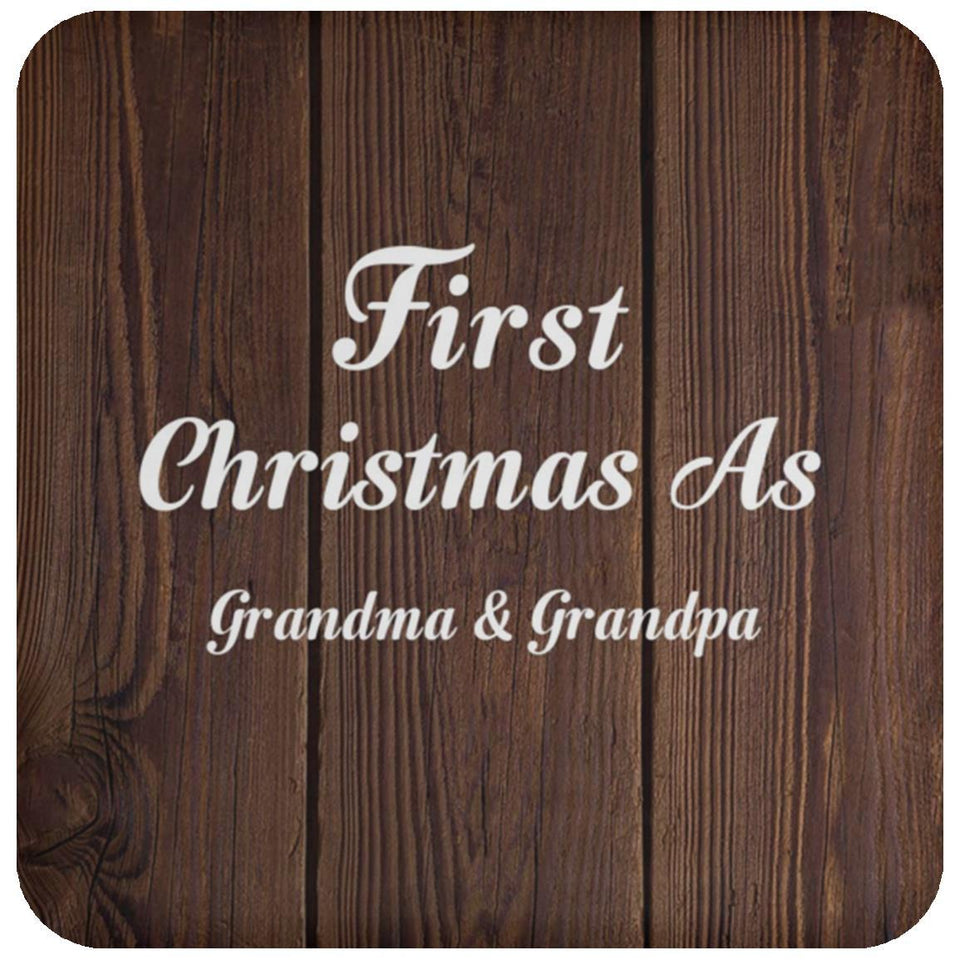 First Christmas As Grandma & Grandpa - Drink Coaster D