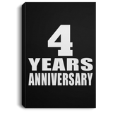 4th Anniversary 4 Years Anniversary - Canvas Portrait
