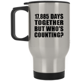 49th Anniversary 17,885 Days Together But Who's Counting - Silver Travel Mug
