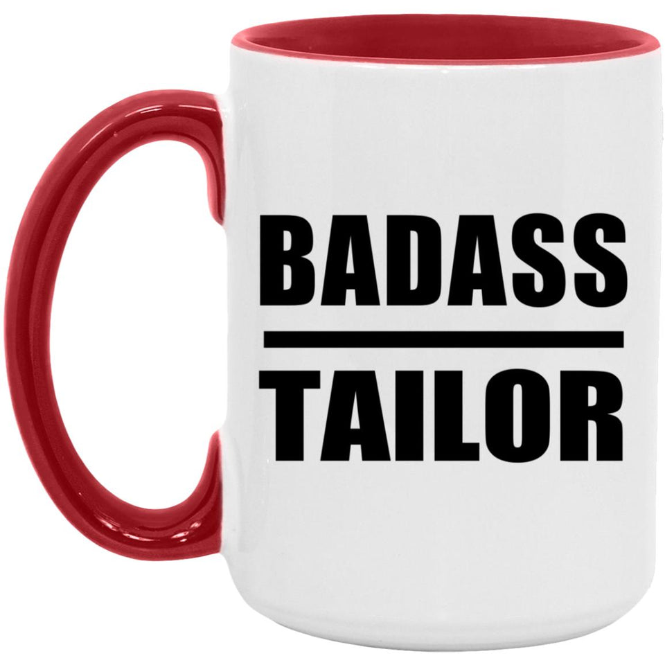 Badass Tailor - 15oz Accent Mug Red
