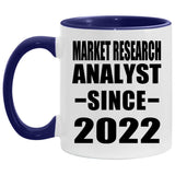 Market Research Analyst Since 2022 - 11oz Accent Mug Purple