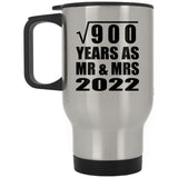 30th Anniversary Square Root of 900 Years As Mr & Mrs 2022 - Silver Travel Mug