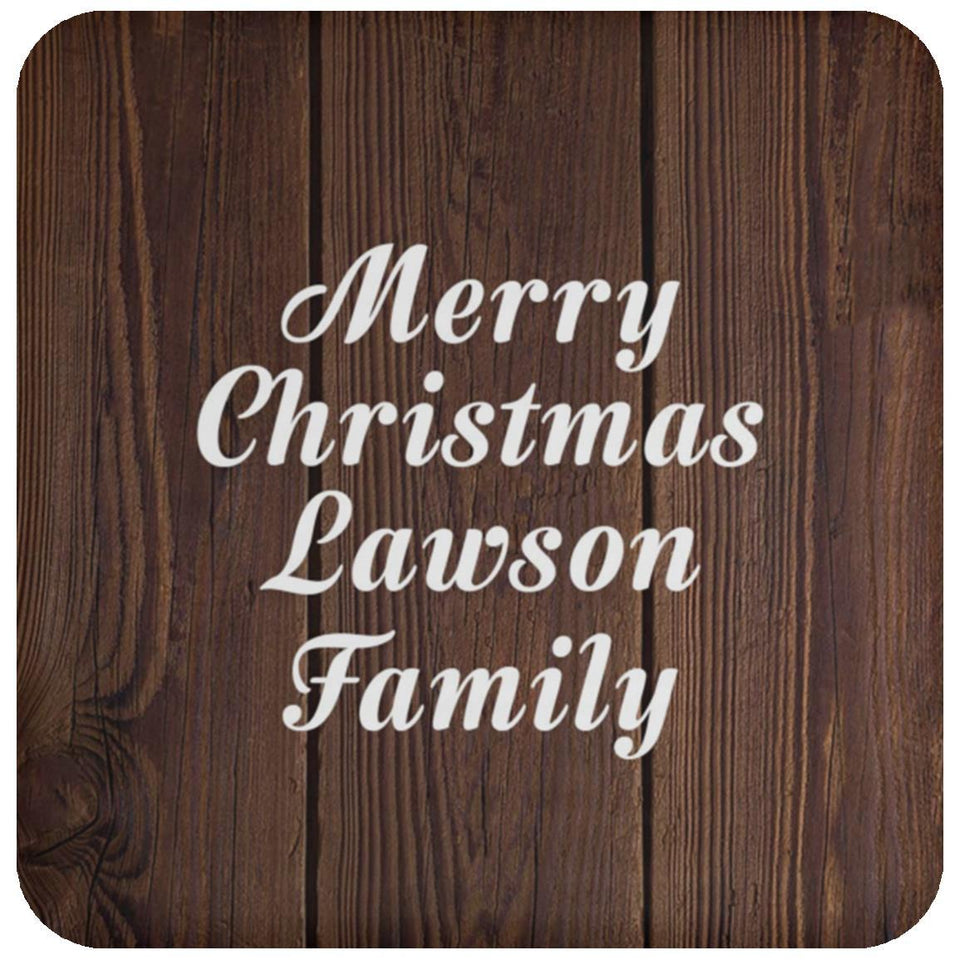 Merry Christmas Lawson Family - Drink Coaster D