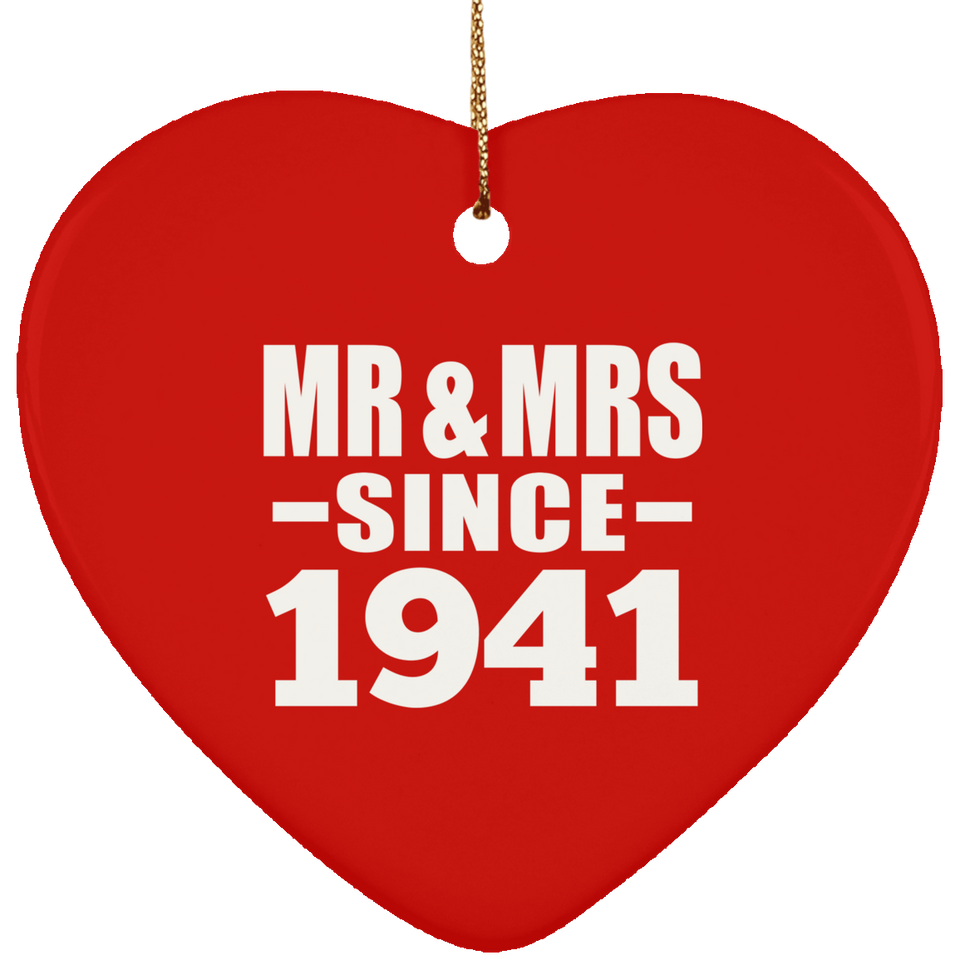 83rd Anniversary Mr & Mrs Since 1941 - Heart Ornament