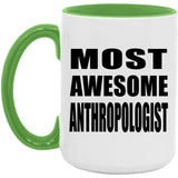 Most Awesome Anthropologist - 15oz Accent Mug Green