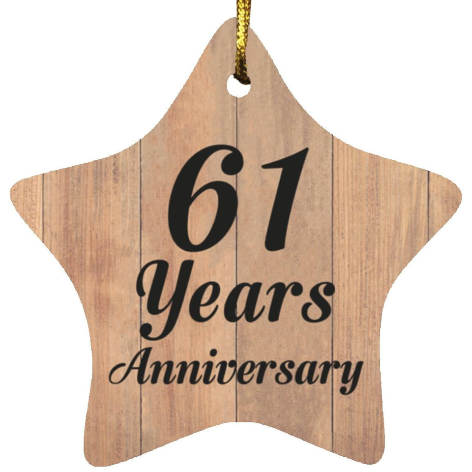61st Anniversary 61 Years Anniversary - Star Ornament C