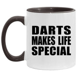 Darts Makes Life Special - 11oz Accent Mug Black