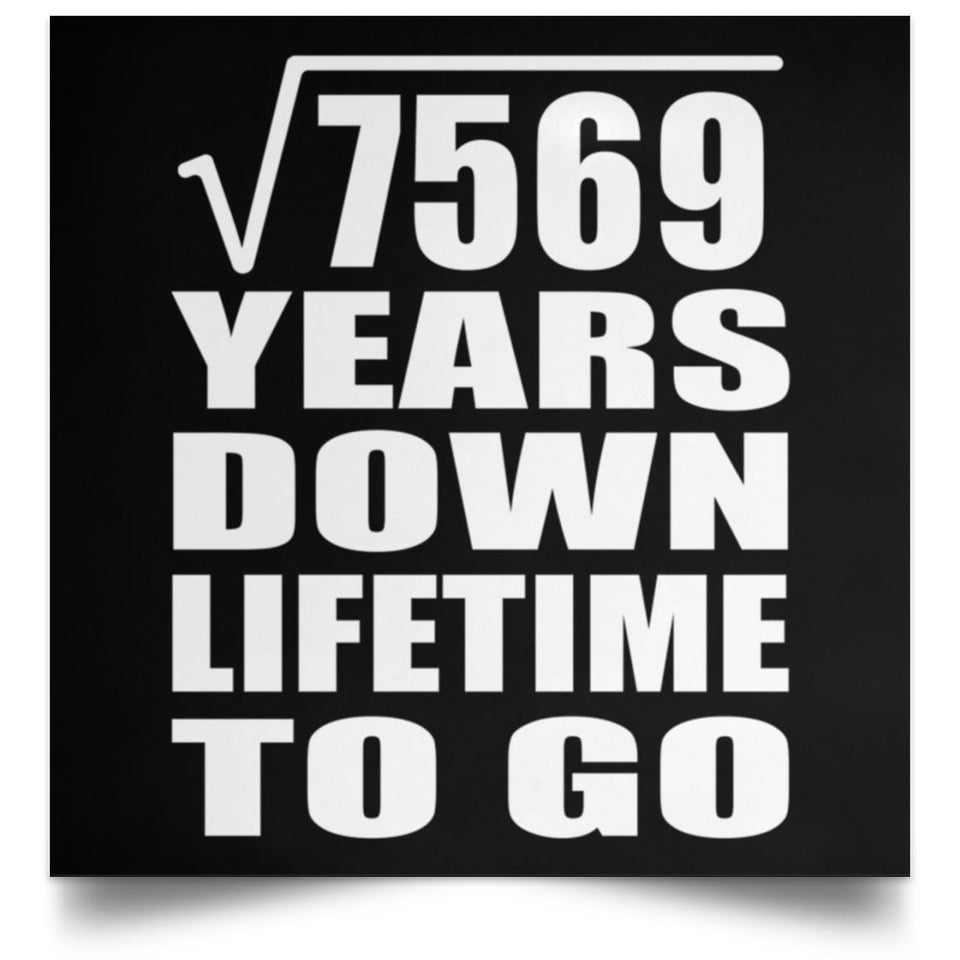 87th Anniversary Square Root of 7569 Years Lifetime To Go - Poster Square